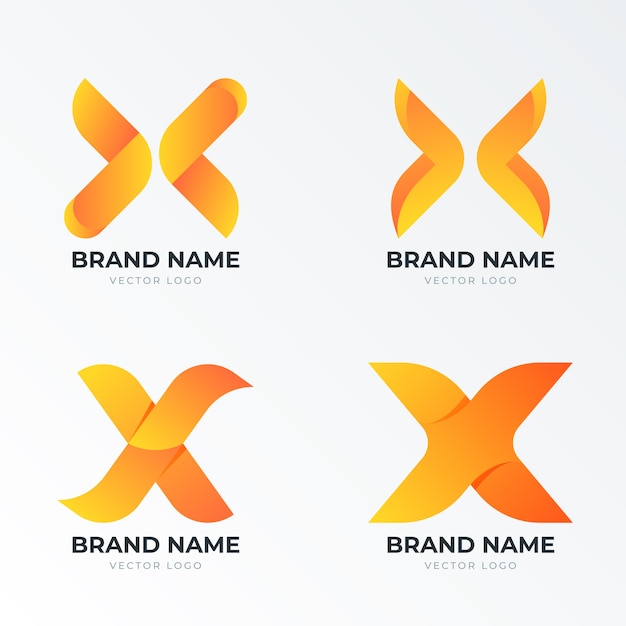 Bezpłatny wektor szablon logo gradientu x litery