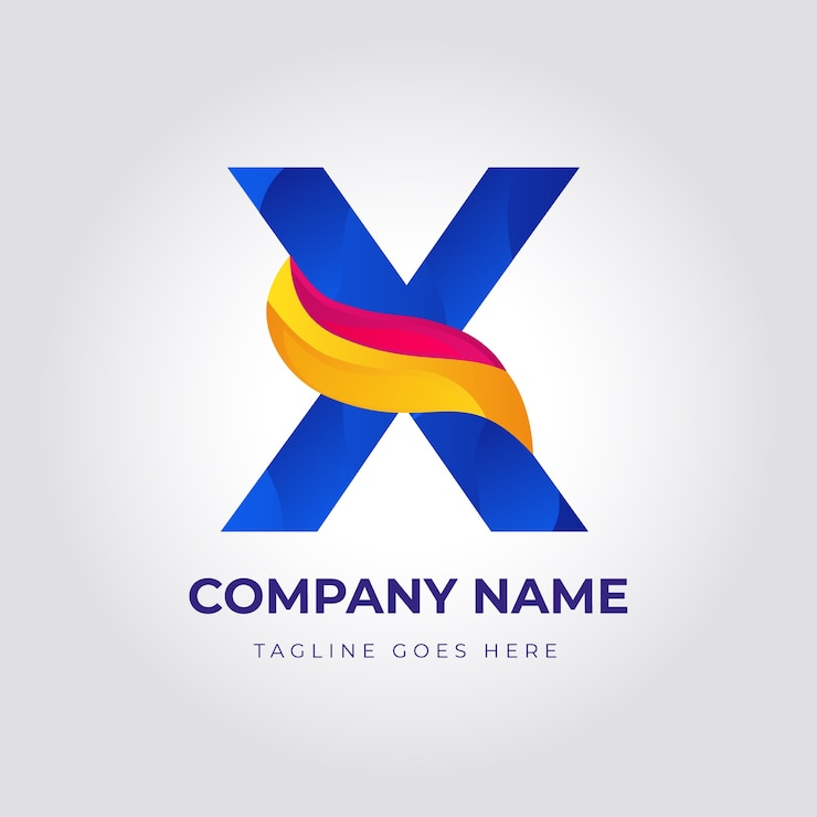 Bezpłatny plik Wektor szablon logo gradientu x litery