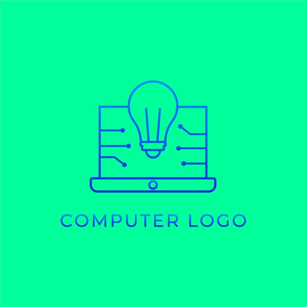 Szablon logo komputera technicznego