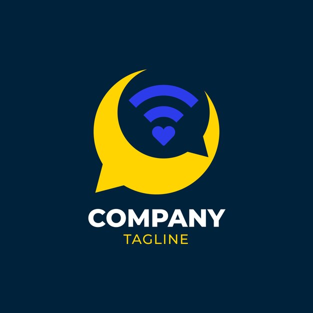 Szablon logo komunikacji płaskiej