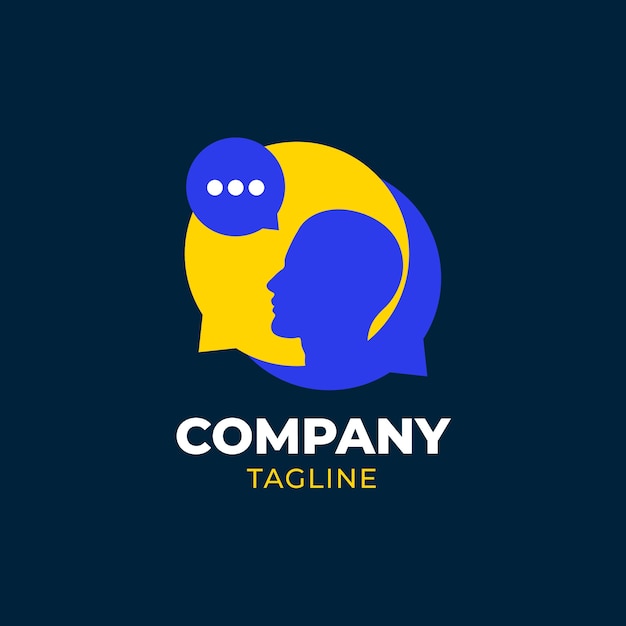 Szablon logo komunikacji płaskiej