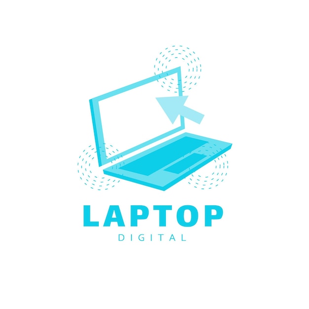Bezpłatny wektor szablon logo kreatywnego płaskiego laptopa