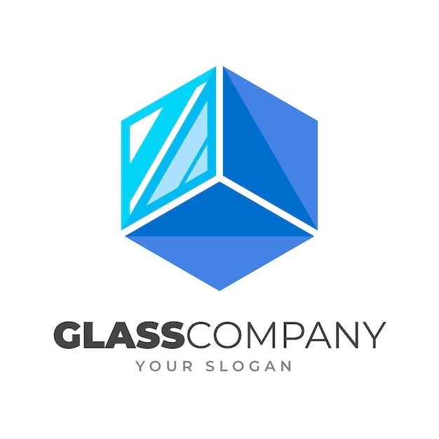 Bezpłatny wektor szablon logo kreatywnego szkła