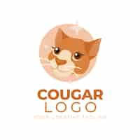 Bezpłatny wektor szablon logo marki cougar