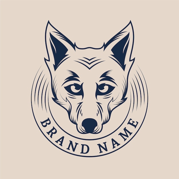 Bezpłatny wektor szablon logo marki coyote