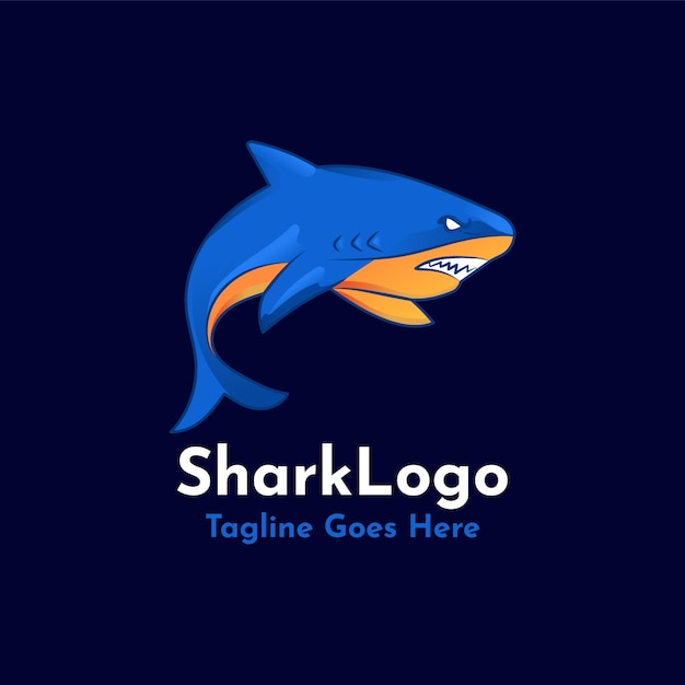 Bezpłatny wektor szablon logo marki rekin
