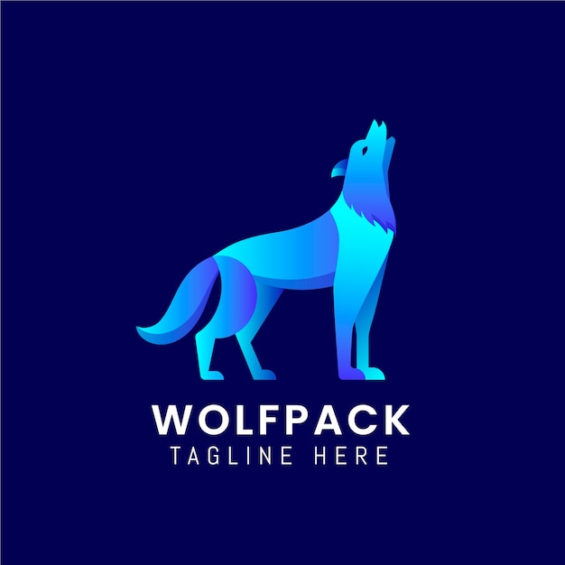Bezpłatny wektor szablon logo marki wolfpack