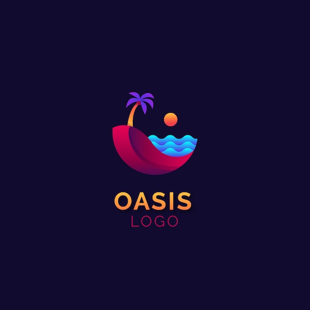 Bezpłatny wektor szablon logo oasis