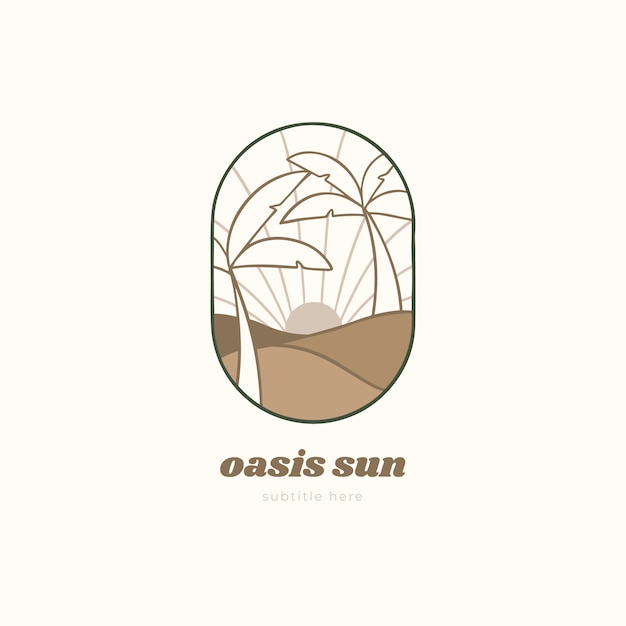 Bezpłatny wektor szablon logo oasis