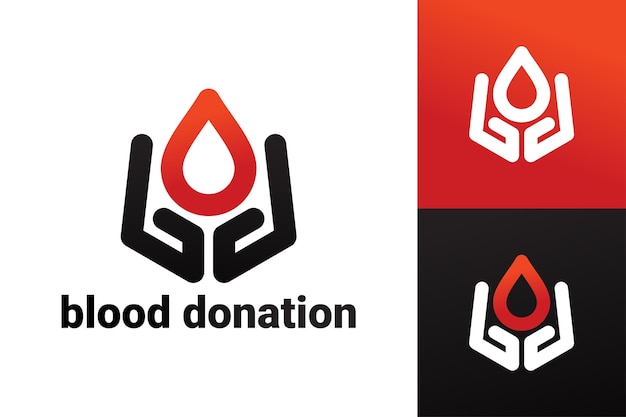 Szablon logo oddawania krwi wektor premium