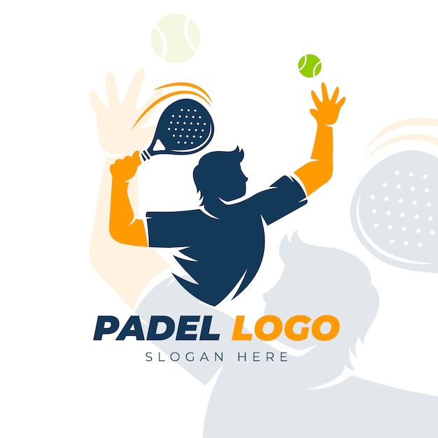 Bezpłatny wektor szablon logo padel w stylu płaskim