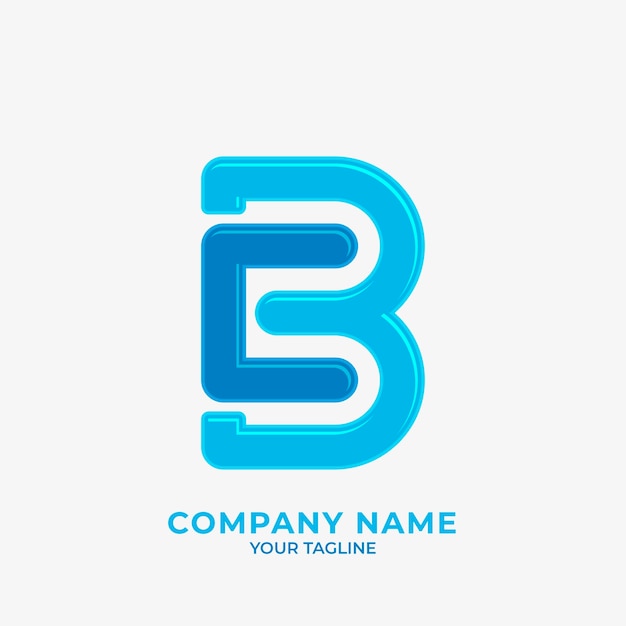 Bezpłatny wektor szablon logo płaska litera b