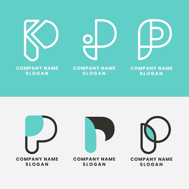 Bezpłatny plik Wektor szablon logo płaska litera p