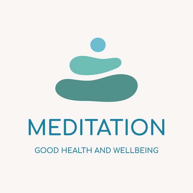 Bezpłatny wektor szablon logo spa, wektor projektu marki zdrowia i odnowy biologicznej, tekst medytacji