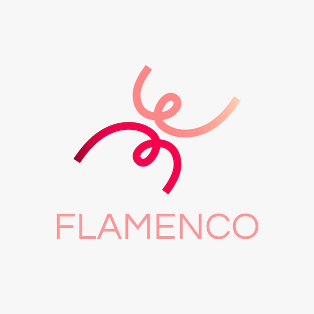 Szablon logo tańca flamenco, grafika klubu sportowego w wektorze gradientu