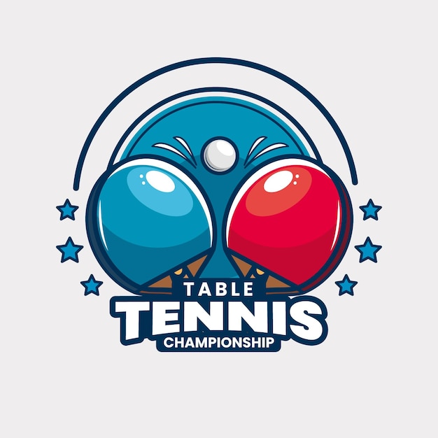Bezpłatny wektor szablon logo turnieju tenisa stołowego
