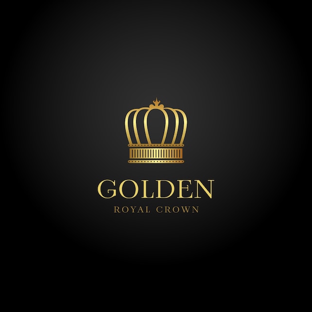 Bezpłatny wektor szablon logo z złotą koroną