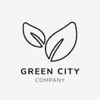 Bezpłatny wektor szablon logo zielonego biznesu, wektor projektu marki, tekst zielonego miasta