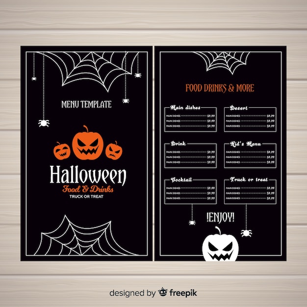 Szablon Menu Halloween