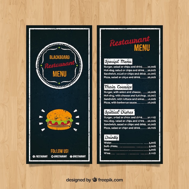 Szablon Menu Hamburgera