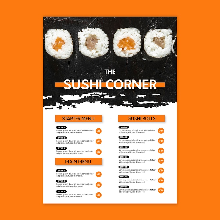 Bezpłatny plik Wektor szablon menu japońskiej restauracji