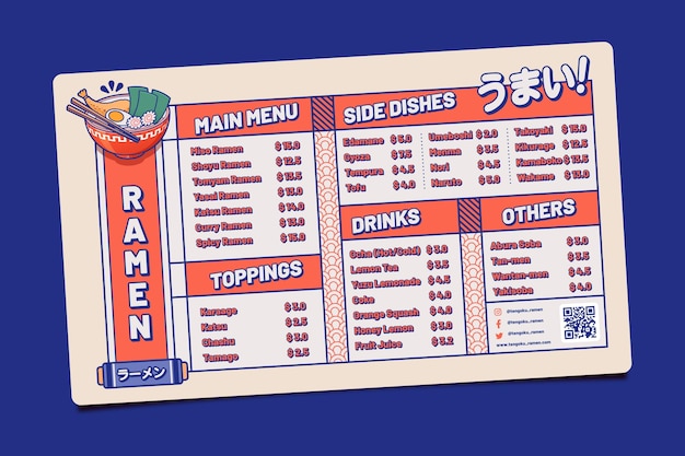 Szablon Menu Restauracji Ramen