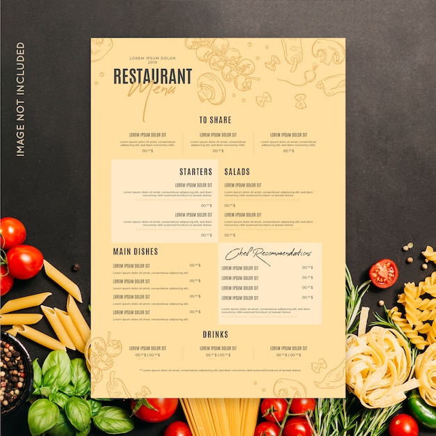 Bezpłatny wektor szablon menu restauracji