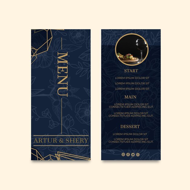 Szablon menu rocznica ślubu
