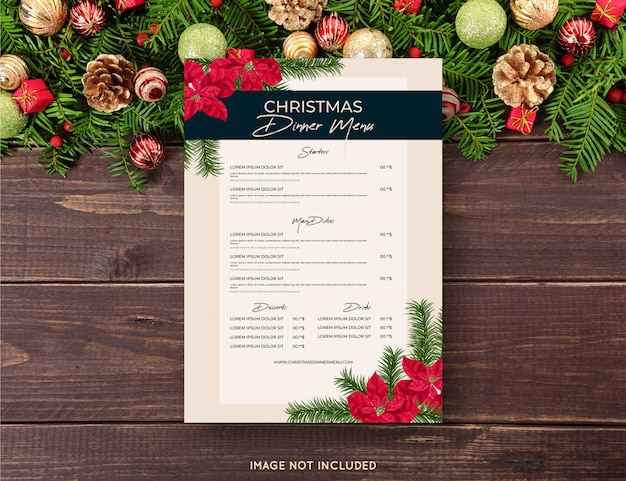 Szablon menu świąteczne