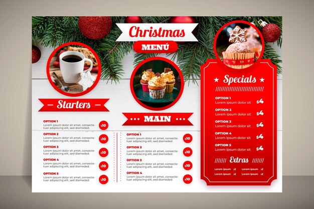 Szablon menu świąteczne