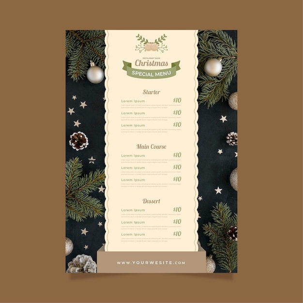 Szablon menu świątecznego
