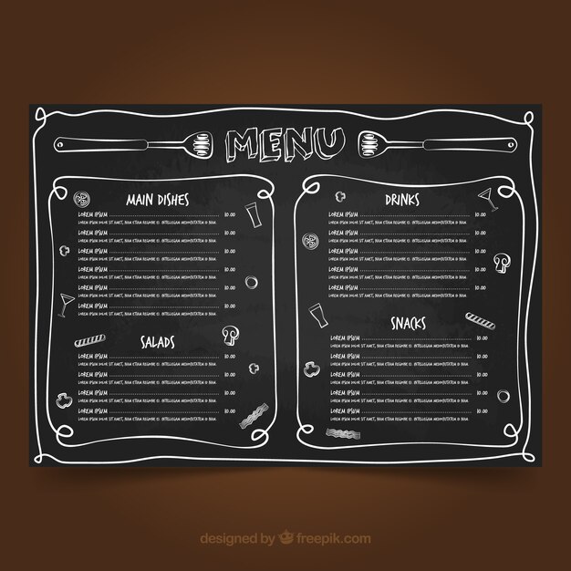 Szablon menu Tablica