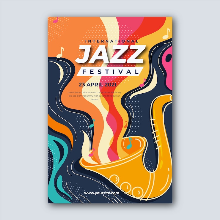 Bezpłatny plik Wektor szablon międzynarodowego dnia jazzu dla ulotki
