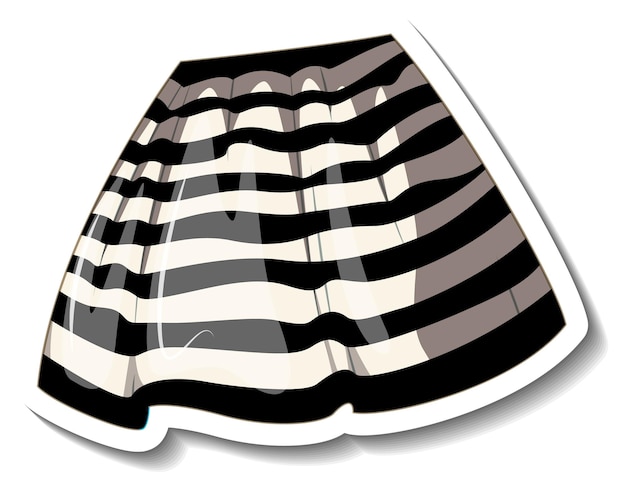 Szablon naklejki z czarno-białymi liniami na spódnicy
