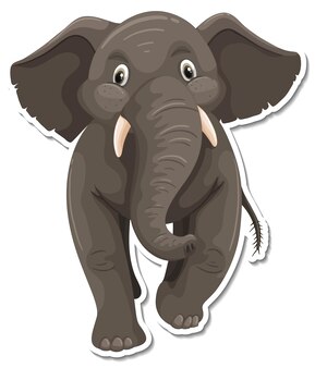 Szablon naklejki z postacią z kreskówki słonia