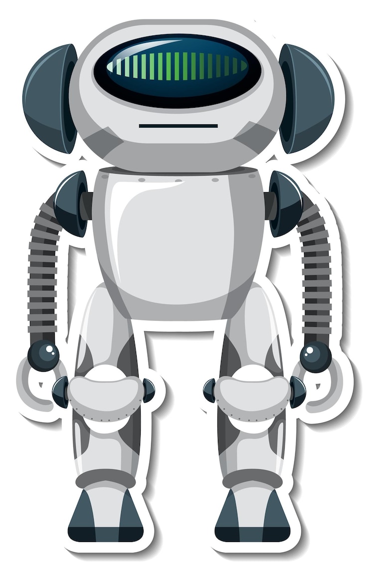 Bezpłatny plik Wektor szablon naklejki z robotem w stylu kreskówki