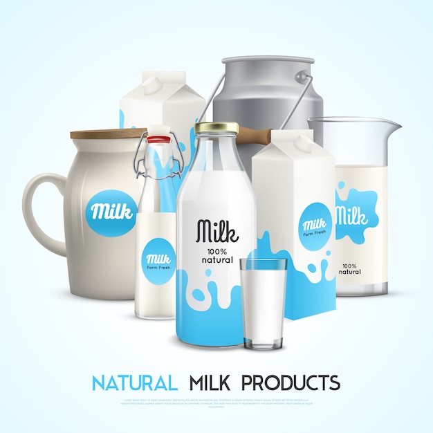 Szablon naturalnych produktów mlecznych