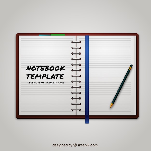 Bezpłatny wektor szablon notebook