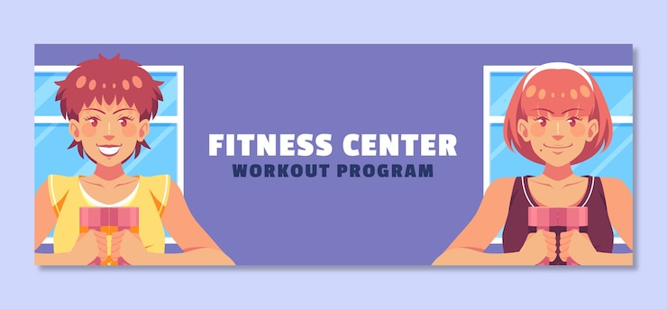 Bezpłatny plik Wektor szablon okładki facebooka dla centrum fitness