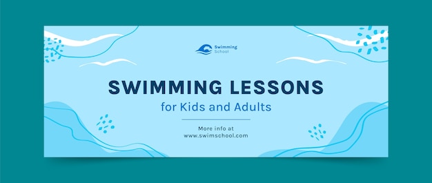 Szablon Okładki Mediów Społecznościowych Do Lekcji Pływania