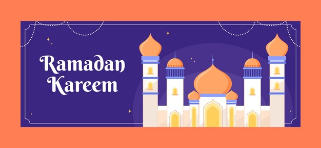 Szablon okładki mediów społecznościowych na islamskie obchody ramadanu