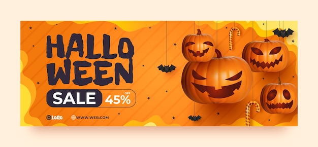 Bezpłatny wektor szablon okładki mediów społecznościowych na obchody halloween