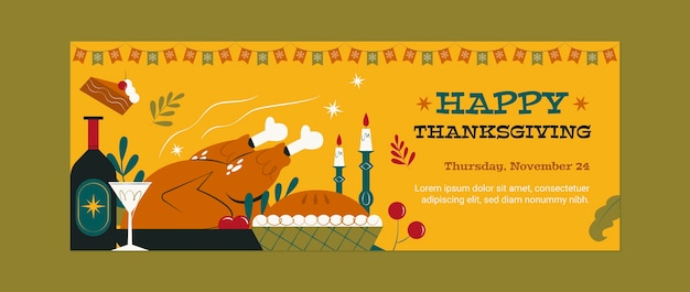 Szablon Okładki Mediów Społecznościowych Z Okazji święta Dziękczynienia