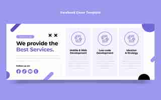 Bezpłatny wektor szablon okładki na facebooku o płaskiej konstrukcji