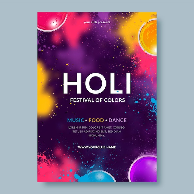 Szablon plakat festiwalu Holi