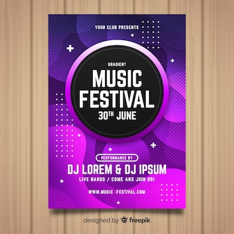 Szablon plakat festiwalu muzyki