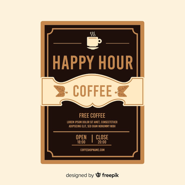 Szablon Plakat Pyszne Kawy Happy Hour