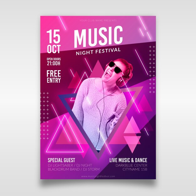 Szablon plakat streszczenie muzyki