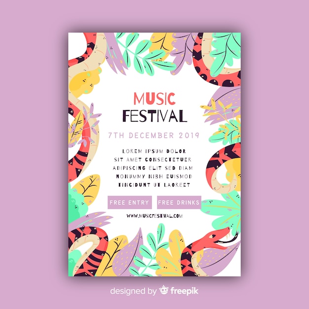 Szablon Plakat Tropikalny Festiwal Muzyczny