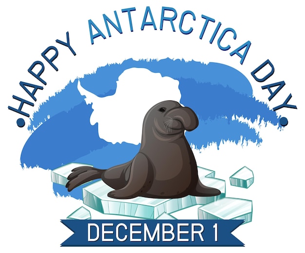 Bezpłatny wektor szablon plakatu dnia antarktydy